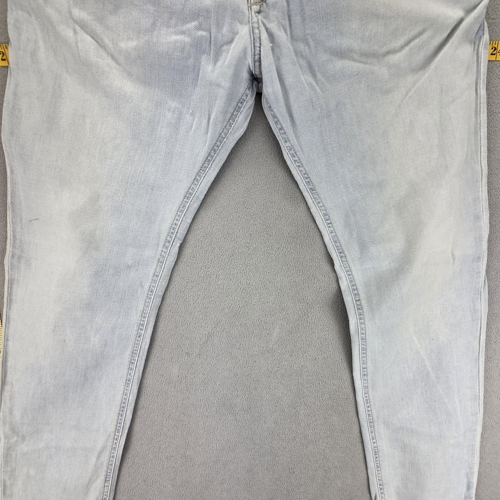Diesel Jeans Mens 32x30 Blue Sleenker Skinny Stretch Light Wash Button Fly 009BJ - Picture 10 of 16